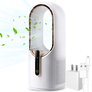 KONSIDEN Desk Fan Bladeless, 11.8 Inch Office Fan Small, Quiet, 3 Speed…