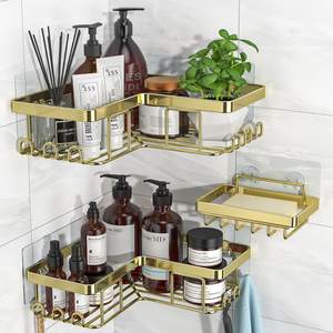 YASONIC Corner Shower Caddy, 3-Pack Adhesive Bathroom Caddy with Soap Holder…