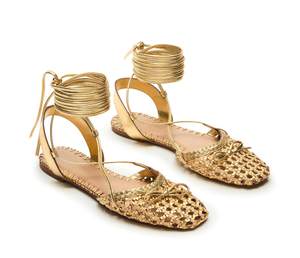 Woven Ballet Flats for Women Lace Up Closed Square Toe Summer Sandals Dressy Shoes 10…