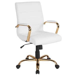 Flash Furniture Whitney Mid-Back Swivel LeatherSoft Desk Chair with Padded Seat…