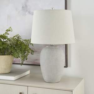 Nourison Home 23" Black Vintage Distressed… — 1 Lamp - Drum Shade / Vintage Grey
