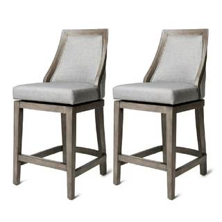 Maven Lane Vienna Counter Stools 26 Inches – Set of 2 – Swivel Stools with Footrests –…