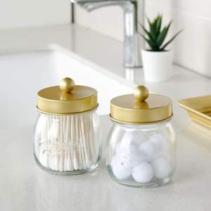 SheeChung 2 Pack Glass Mason Jar Qtip Holder… — main image