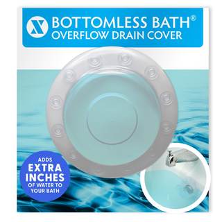 SlipX Solutions Bottomless Bath Overflow Drain Cover Accessory, Clear | Adds Inches of…
