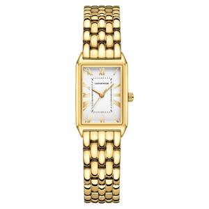 Gold Watches for Women with Vintage Rectangular Case,White Roman Dial,Stainless…